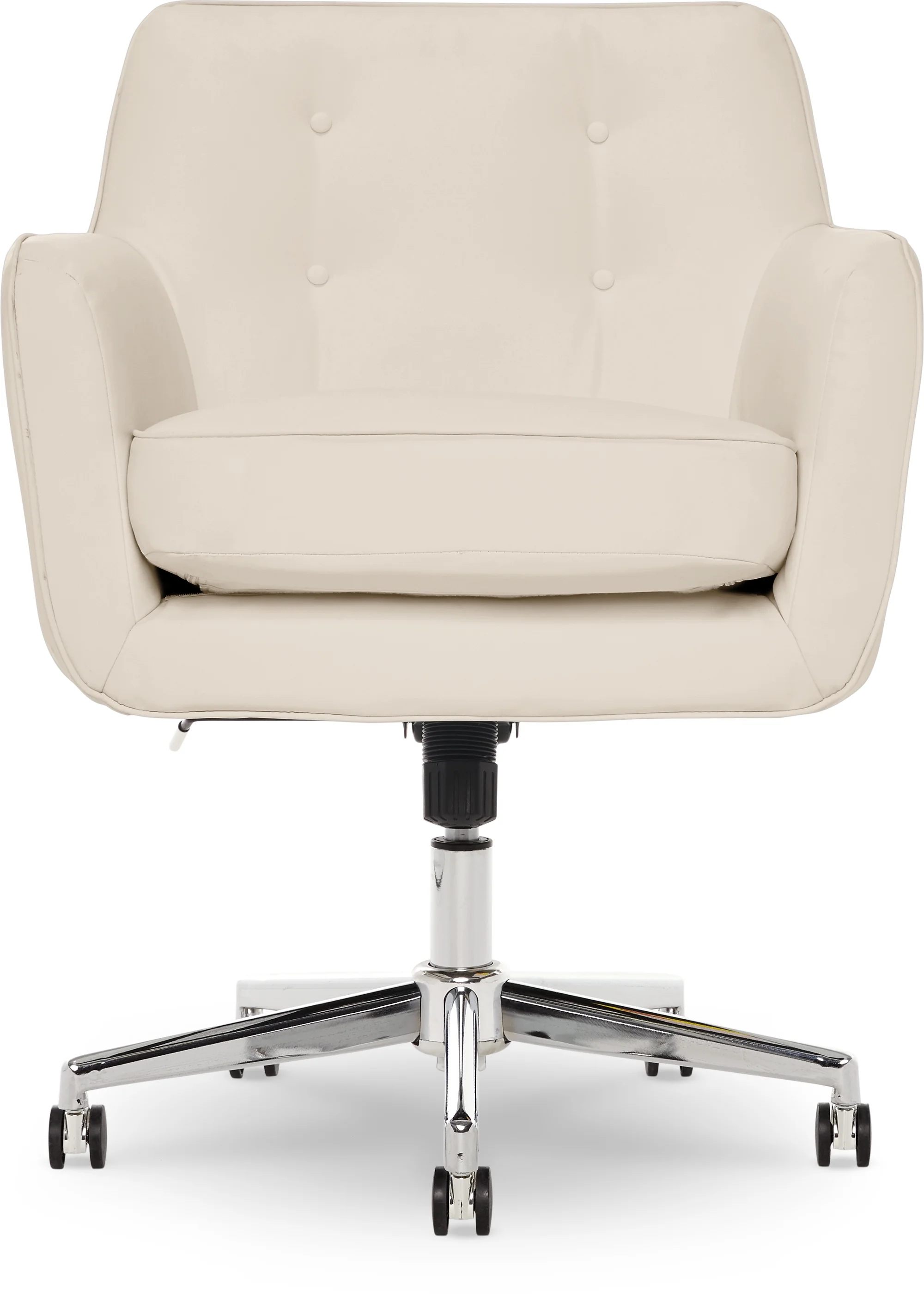 Serta Ashland Office Desk Chair, Button Tufted Mid-Back, Memory Foam Cushion, Chrome Swivel Base, Charcoal