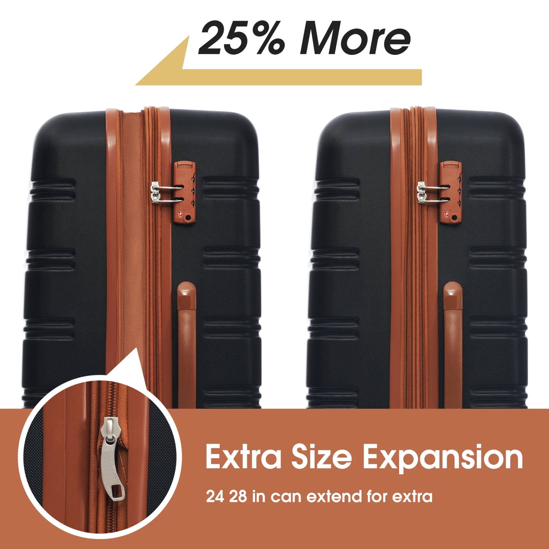 Luggage Sets 3 Piece, Hardside Expandable Ultra Durable PC Lightweight Carry On, Travel Suitcase Set with TSA Lock Spinner Wheels, Multicolor Purple