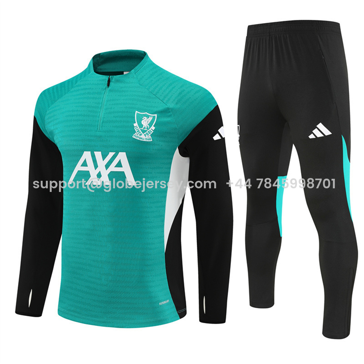 Liver.pool 25-26 Long Sleeve Training Set - Player Version - Green Top and Black Pants
