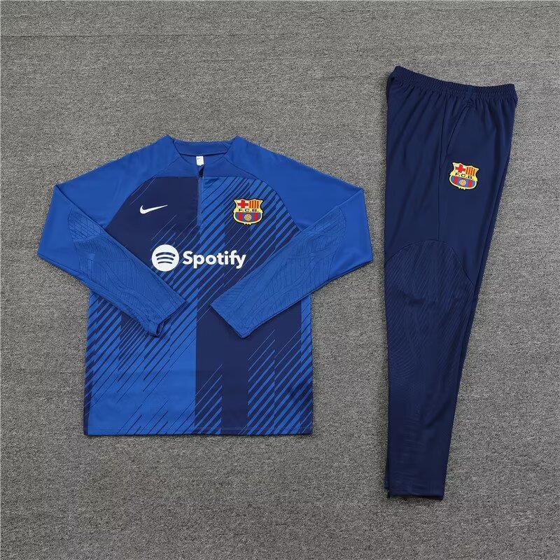 2023/2024 Barcelona half-pull training suit blue suit 1:1 Thai quality