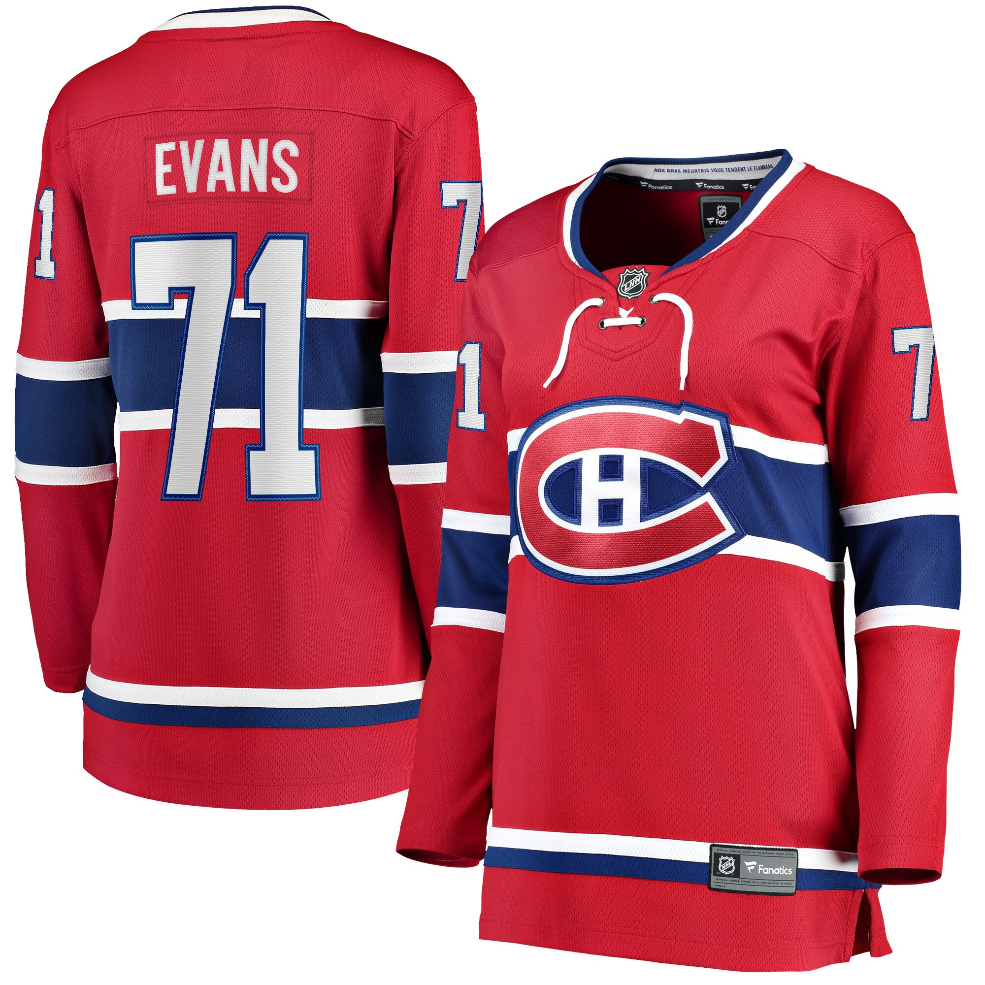 Jake Evans Montreal Canadiens Fanatics Women’s Home Breakaway   Jersey – Red