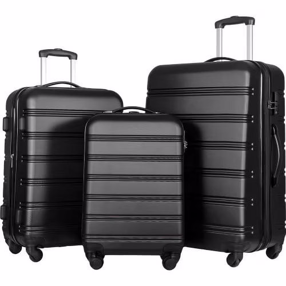 Expandable Suitcase Set of 3 with Double Spinner Wheels, Indestructible PP Material Hard Shell Luggage Sets TSA Lock, Carry on Expandable, Lightweight,20