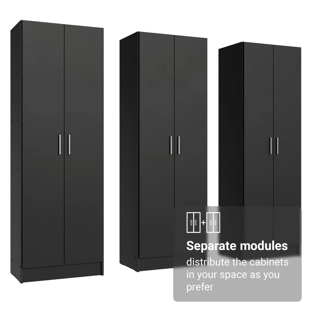 Madesa Garage Set 3 Pantry Storage Cabinet with 15 Utility Shelves 71