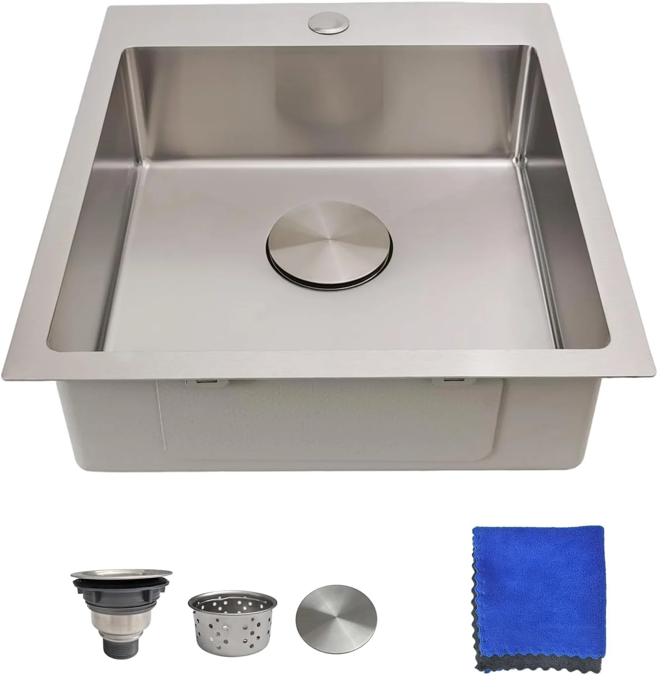 17 Inch Bar Sink Drop In �C  Small Kitchen Sink, Modern 18 Gauge Stainless Steel sink with Brushed Finish, 17