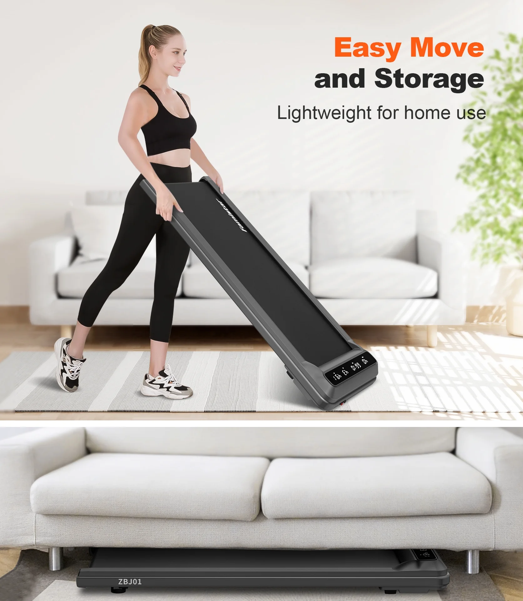 2.5HP Treadmill Walking Pad, Famistar 2-in-1 Portable Electric Exercise Treadmill, Under Desk Treadmill with Remote Control, 265LB Capacity, HiFi Bluetooth Speaker, 0.5-4Mph Speed, for Home & Office