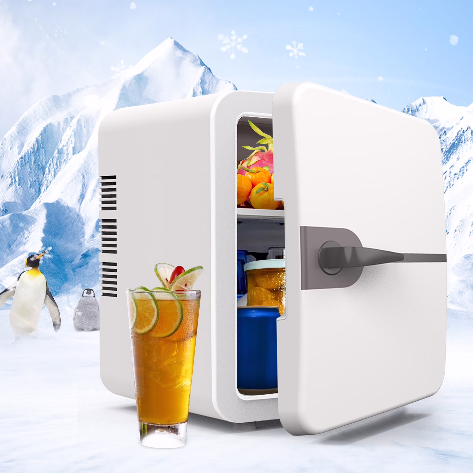 Mini Fridge, Portable Small Refrigerator 6L Cooler Compact Fridge for SkinCare, Food and Drinks, Small Fridge for Bedroom, Dorm, Car, Office Desk