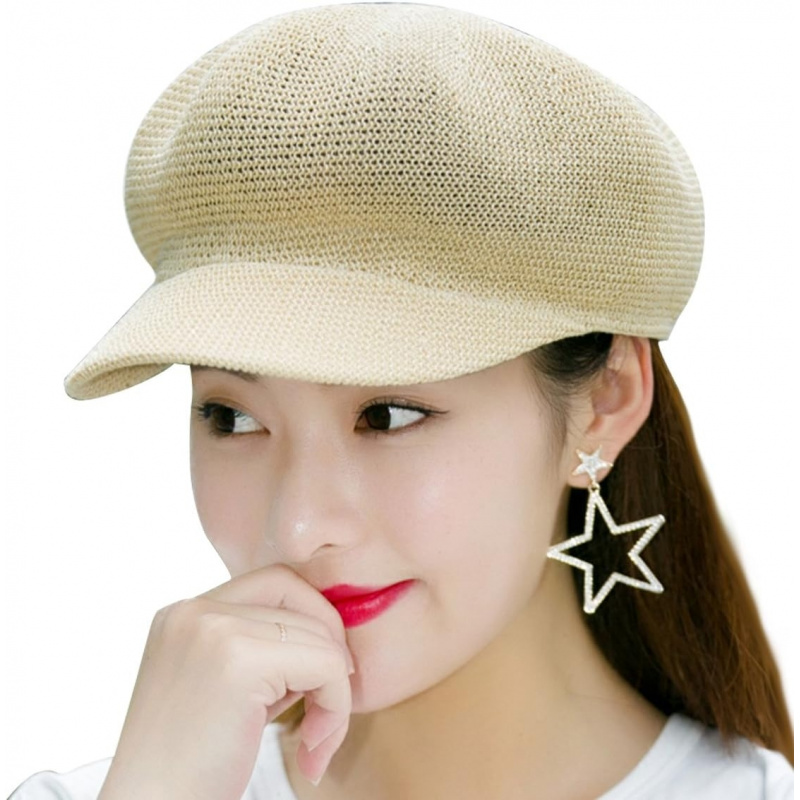 Women Summer Straw Newsboy Cap Beret