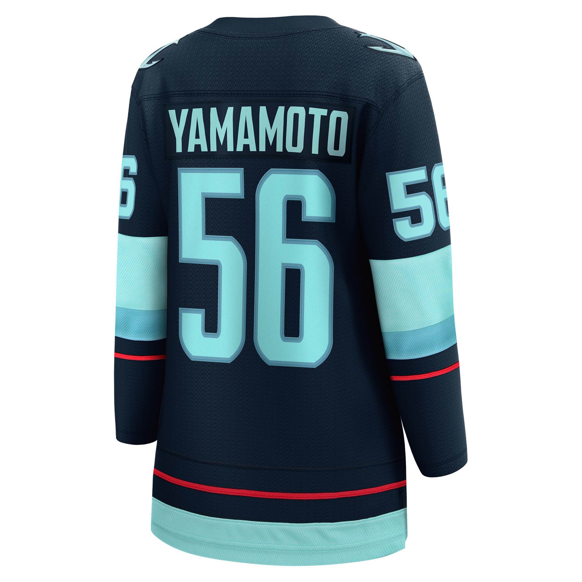 Kailer Yamamoto Seattle Kraken Fanatics Women’s Home Breakaway   Jersey – Deep Sea Blue
