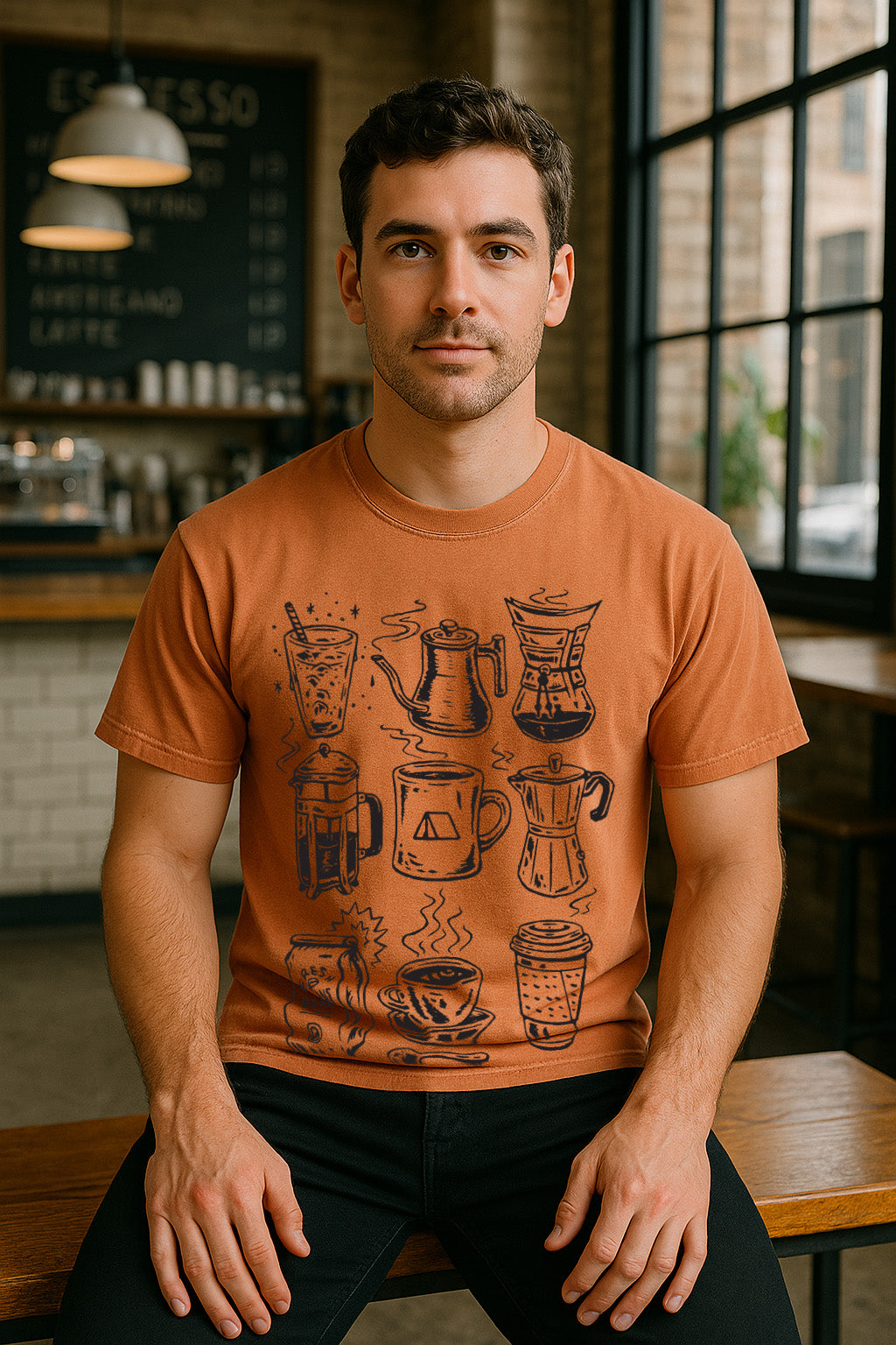 Coffee Tee-Vintage Caramel