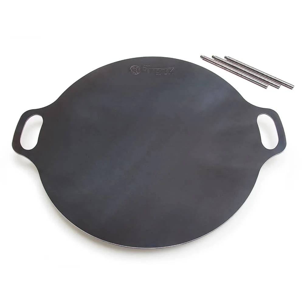Petromax Campfire Griddle and Fire Bowl, Steel with 3 Removable Legs for Outdoor Campfire Cooking, Grilling and Frying or Build Fire Directly in Bowl, 15