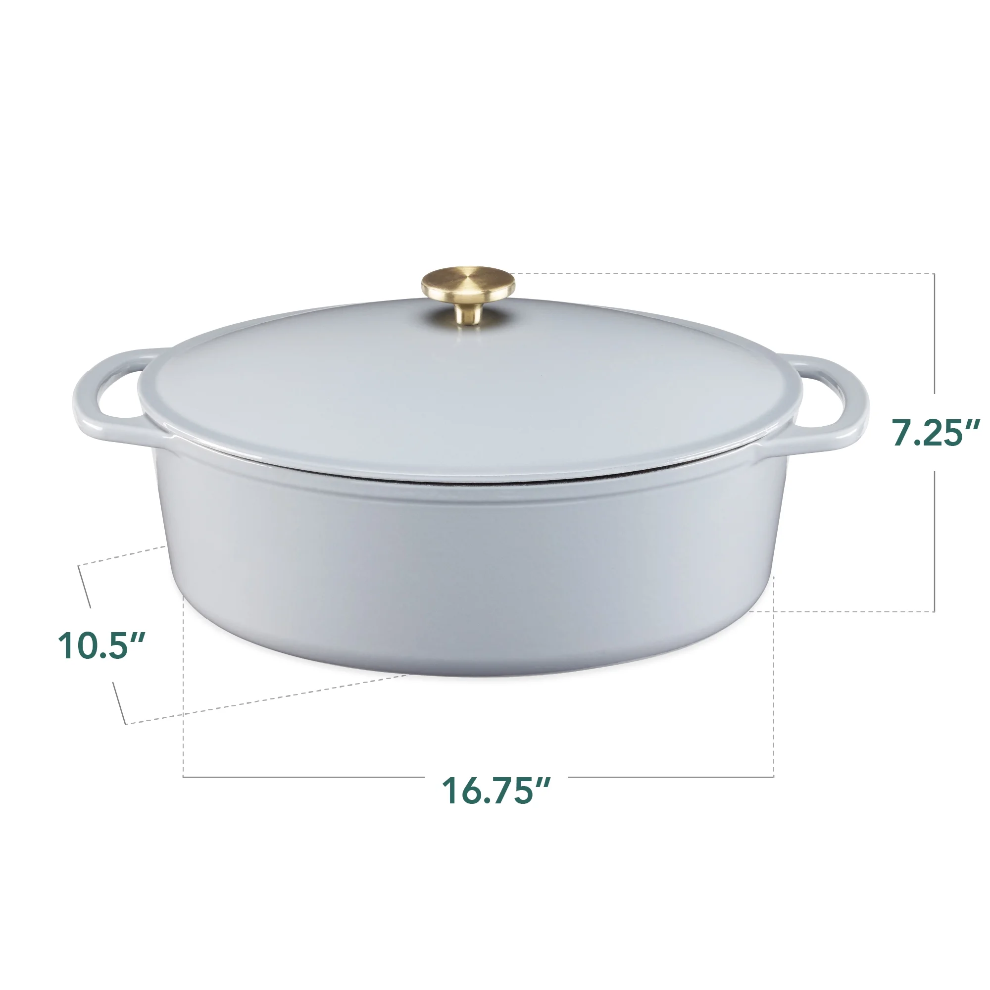 Best Choice Products Oval 7.5 Quart Cast-Iron Dutch Oven, Heavy-Duty w/ Enamel, Side Handles - Vanilla Buttercream