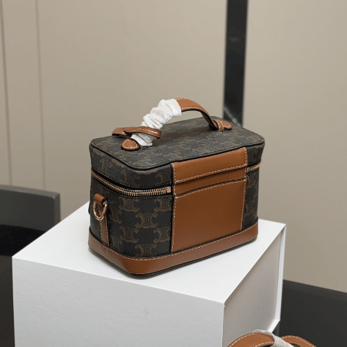 Celine Vanity Case Triomphe Brown 7.1 Inches
