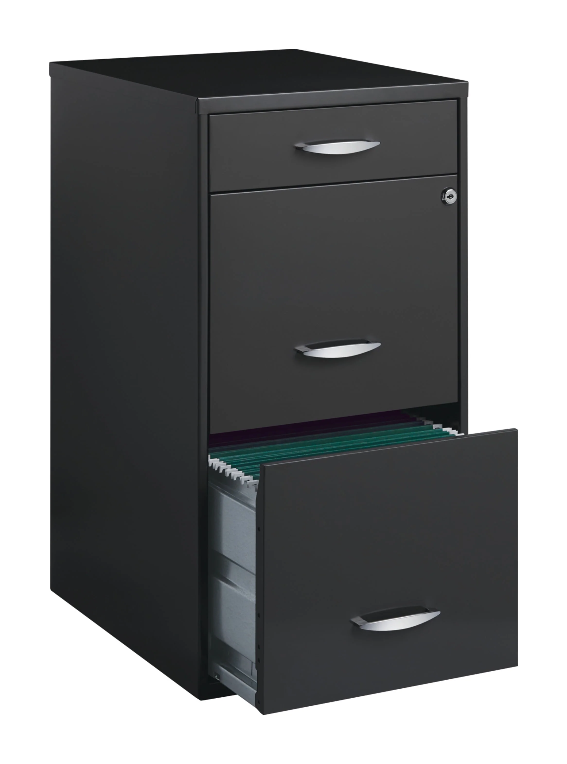 Space Solutions 3 Drawer Letter Width Vertical File Cabinet with Pencil Drawer, Charcoal