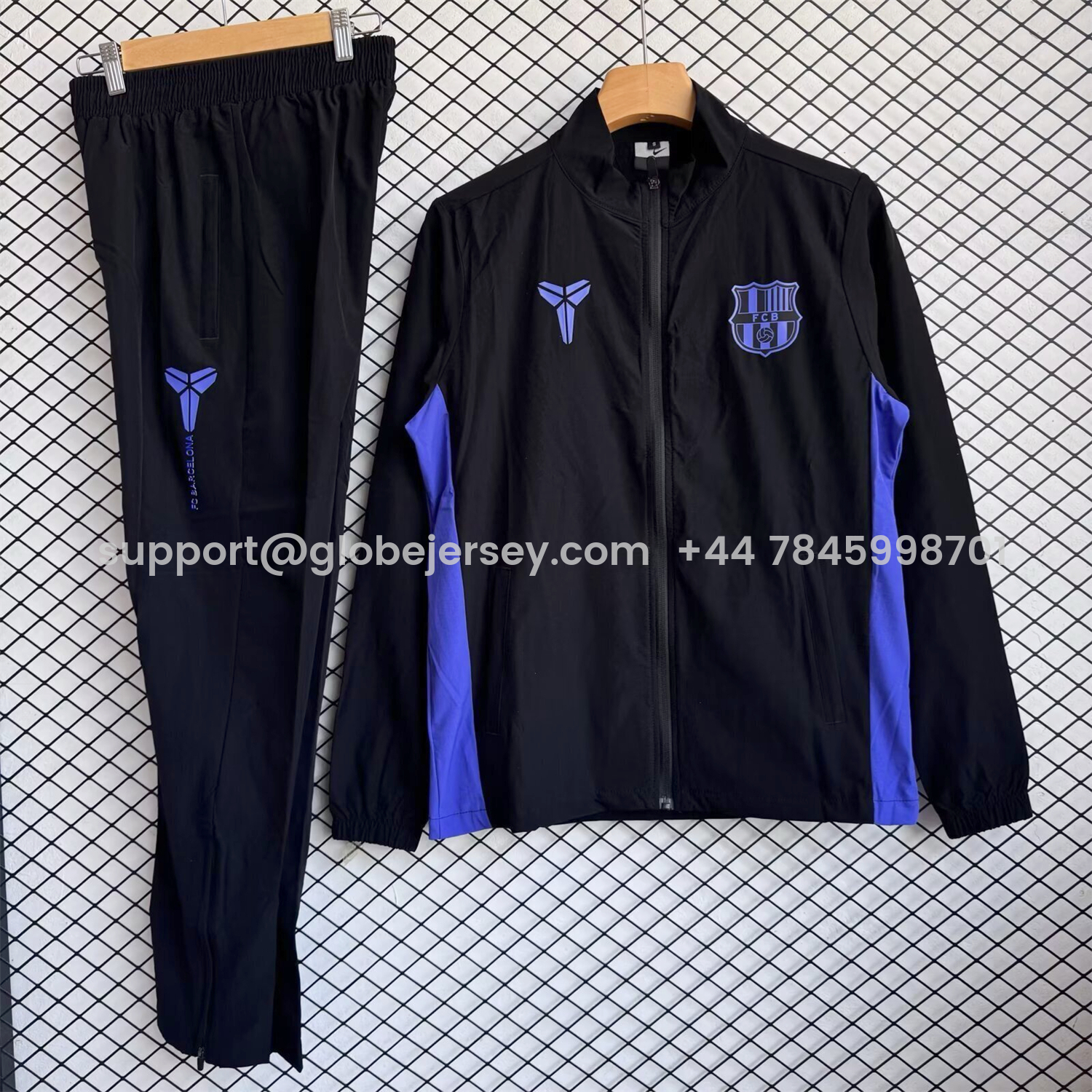 Barcelona 25-26 Windbreaker Training Set - Purple Black Top and Pants