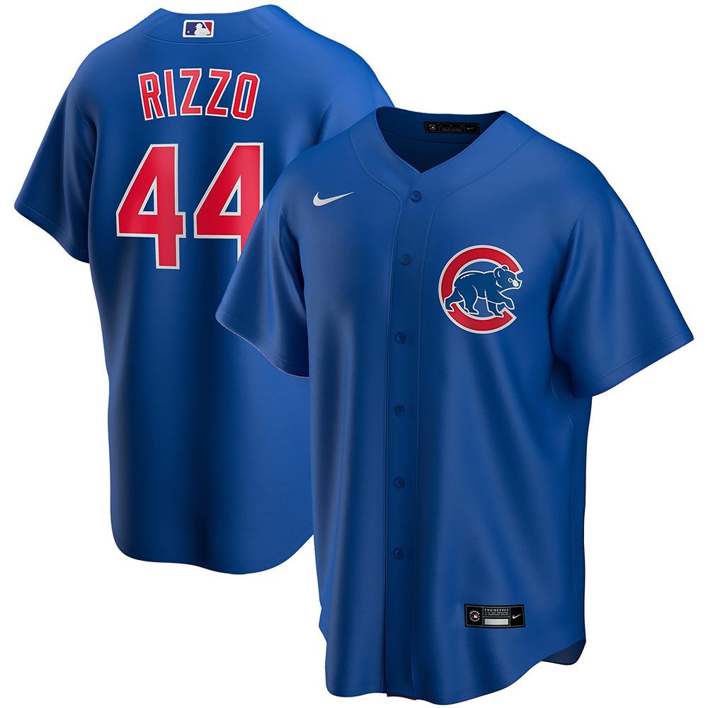 Mens Chicago Cubs Anthony Rizzo Cool Base Replica Jersey Blue
