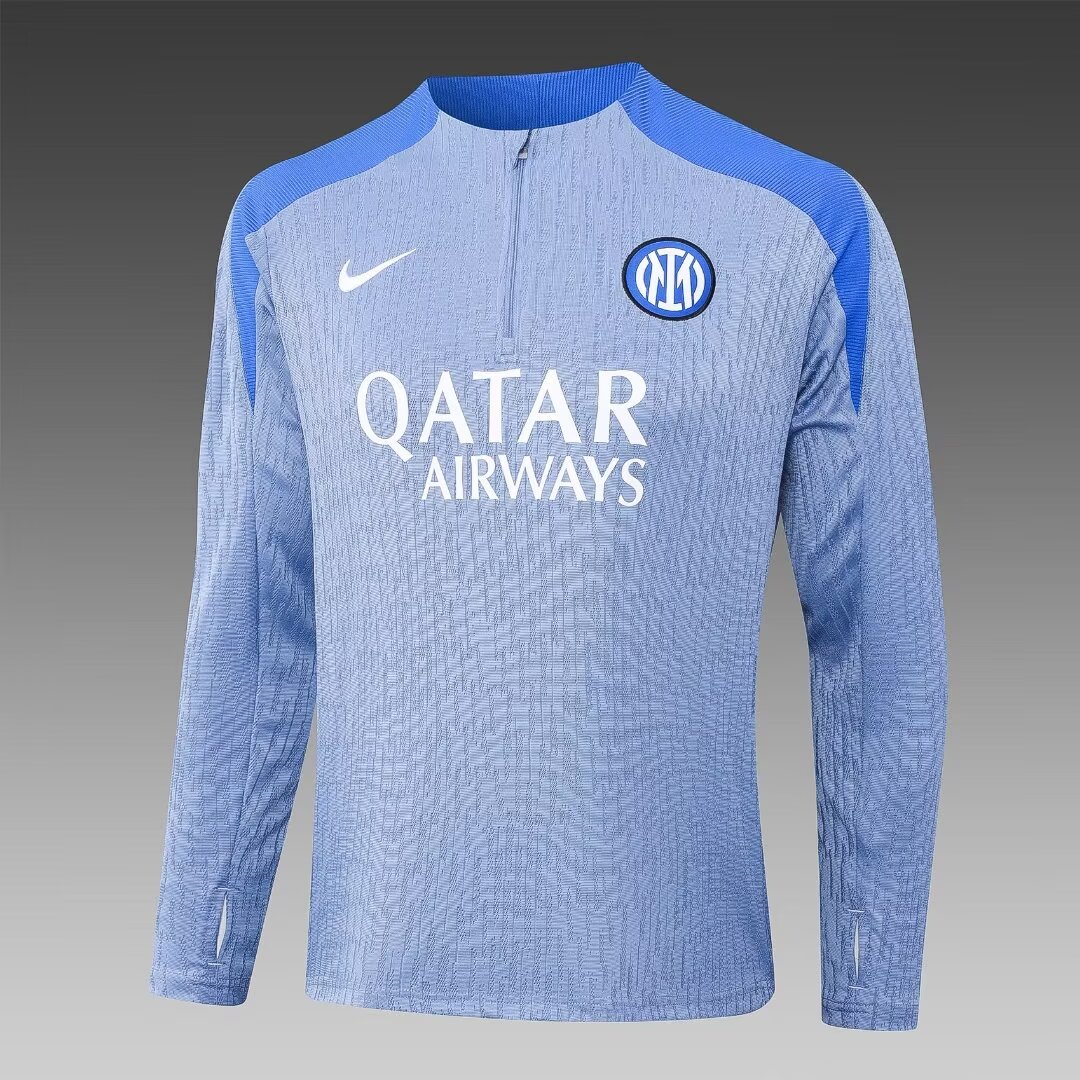 2024/2025 Inter Milan Half-Pull Training Suit Light blue Football Jersey 1:1 Thai Quality Set