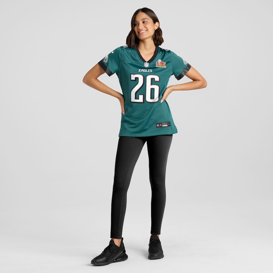 Women's Philadelphia Eagles Saquon Barkley Midnight Green Super Bowl LIX Game Jersey