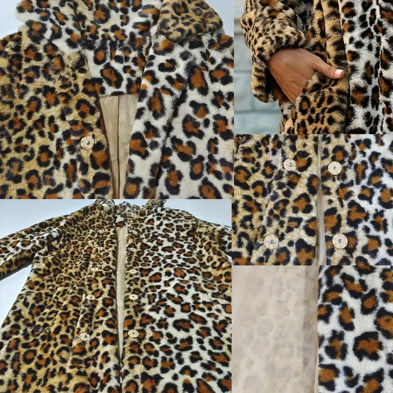 Women's Winter Warm Lapel Faux Fur Coats with Inner Lining & Buttons
