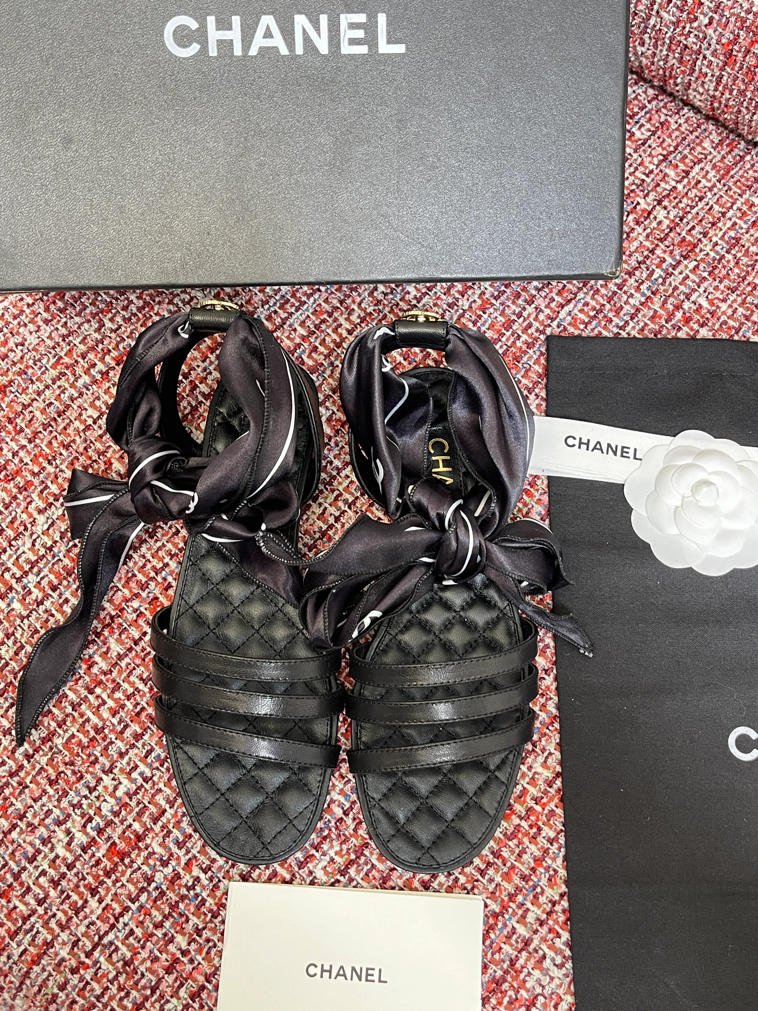 26NEW Flat Ribbon Sandals