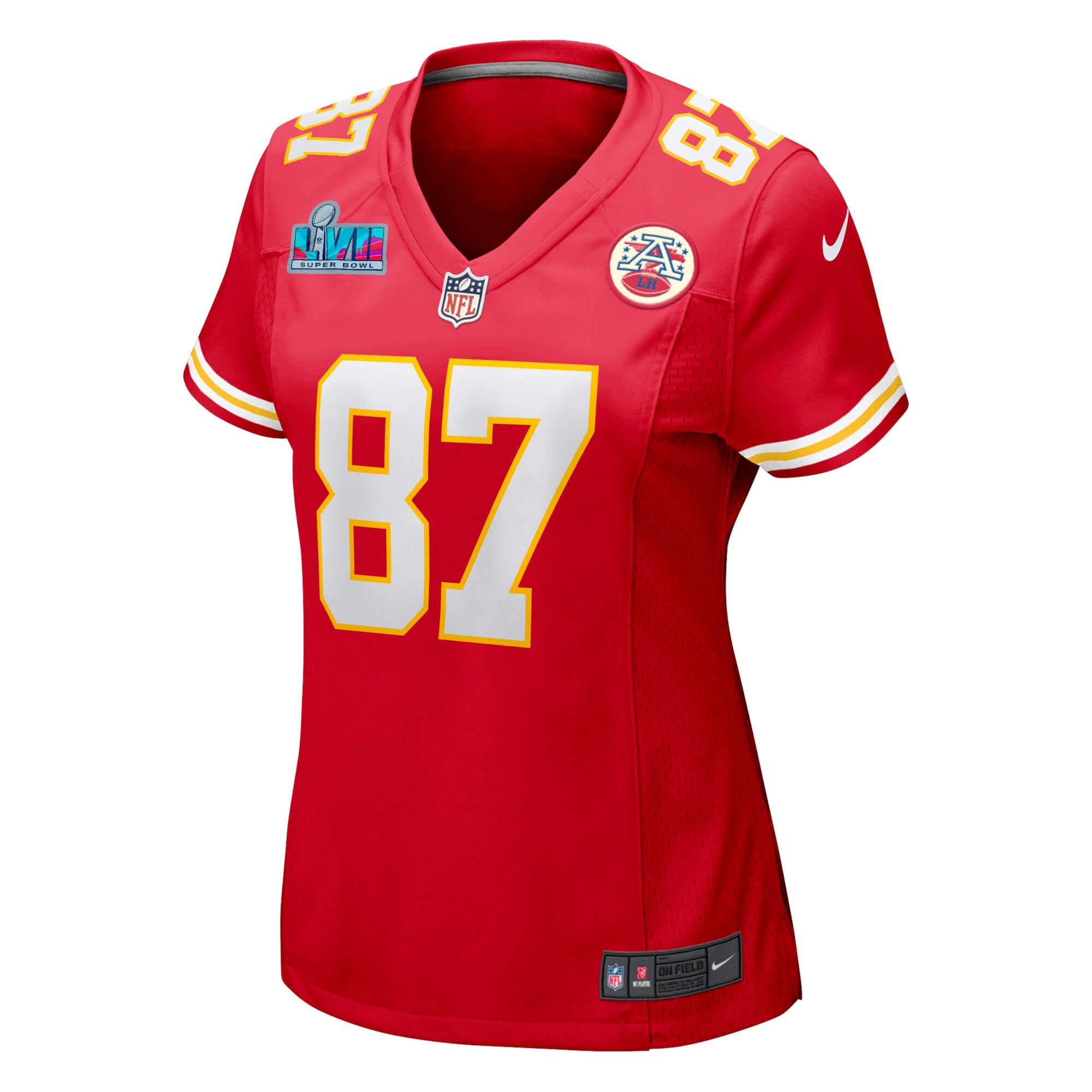 Travis Kelce Kansas City Chiefs Nike Women's Super Bowl LVII Patch Game Jersey - Red