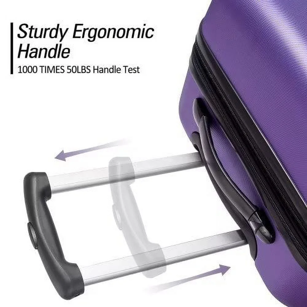 Expandable Suitcase Set of 3 with Double Spinner Wheels, Indestructible PP Material Hard Shell Luggage Sets TSA Lock, Carry on Expandable, Lightweight,20