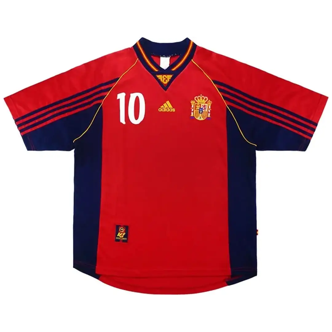 RAÚL #10 Spain 1998 Home Retro Football Jersey