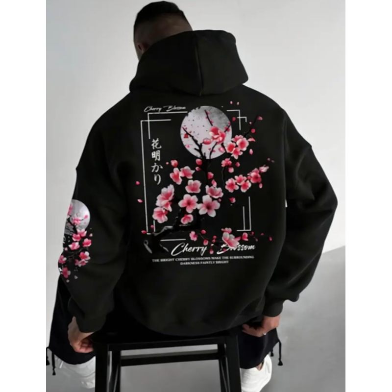 Men's Fleece Japanese Graphic Hoodies