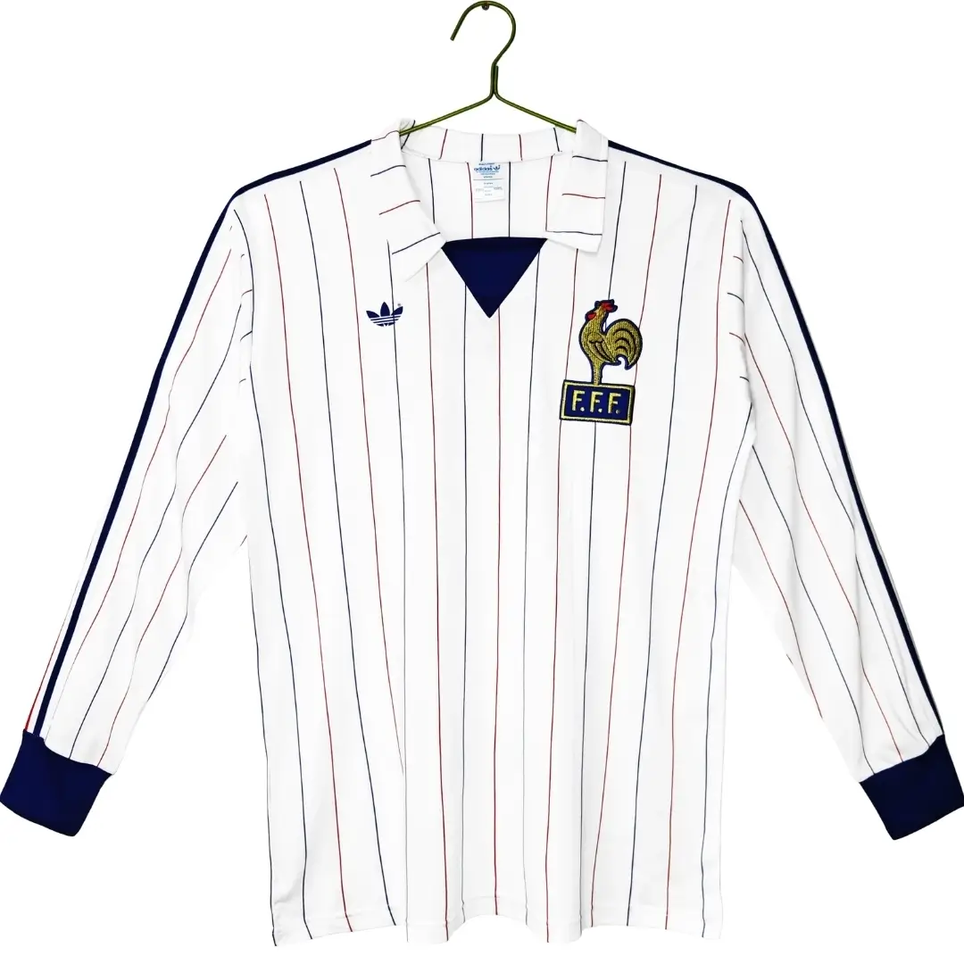 France 1980/1984 Home Long Sleeve Retro Soccer Jersey