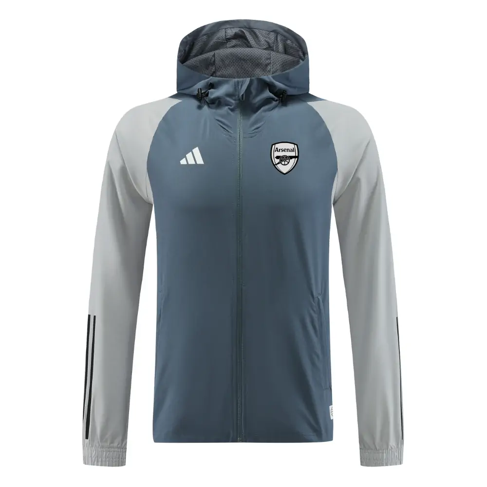 2023/2024 Arsenal Gray Long Sleeve Windbreaker