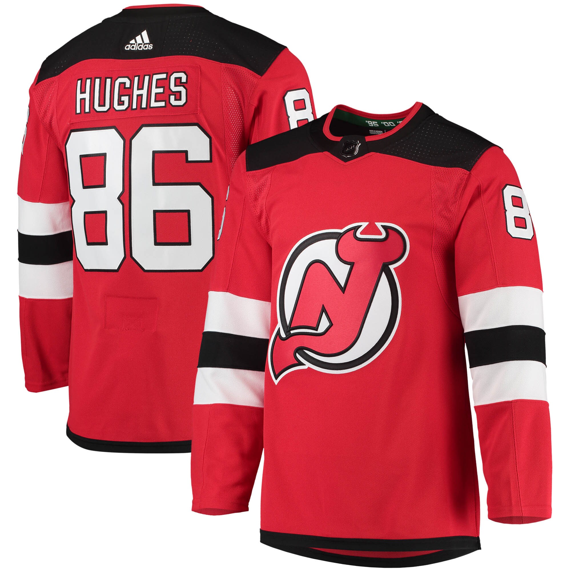 Jack Hughes New Jersey Devils  Home Primegreen    Jersey – Red