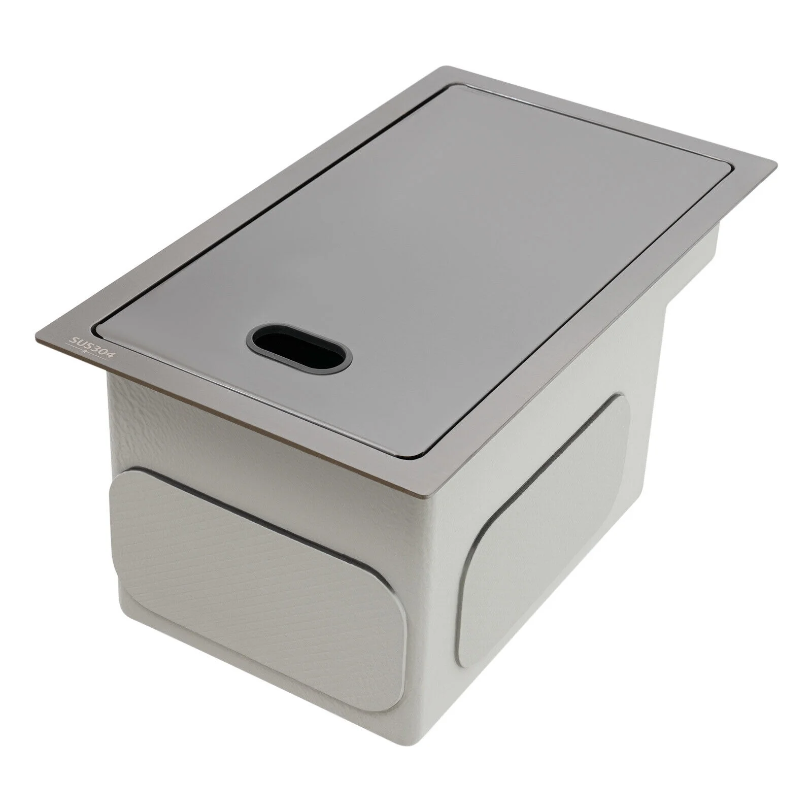 Luxury 304 Stainless Steel Single Bowl Kitchen Bar Sink with Foldable Faucet 16.9*9.8*8.7in