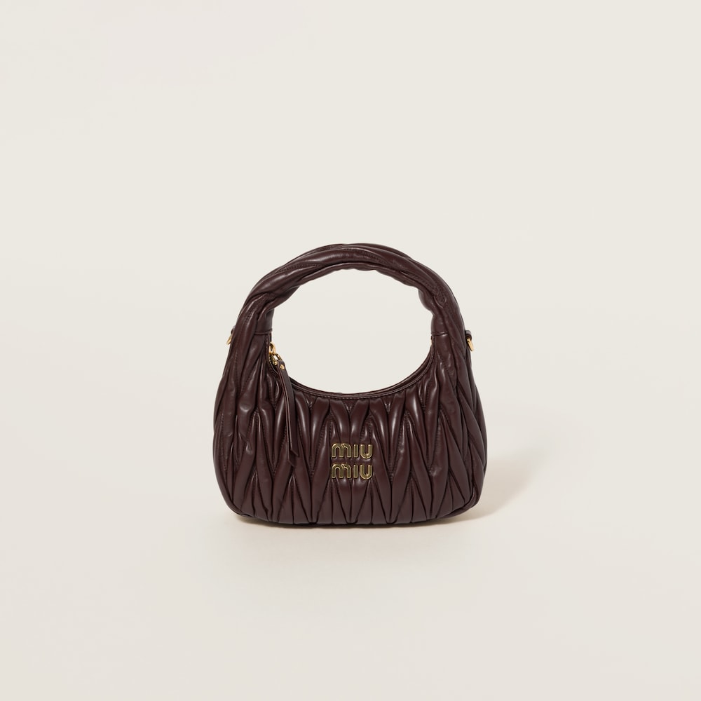 Wander matelassé nappa leather hobo bag