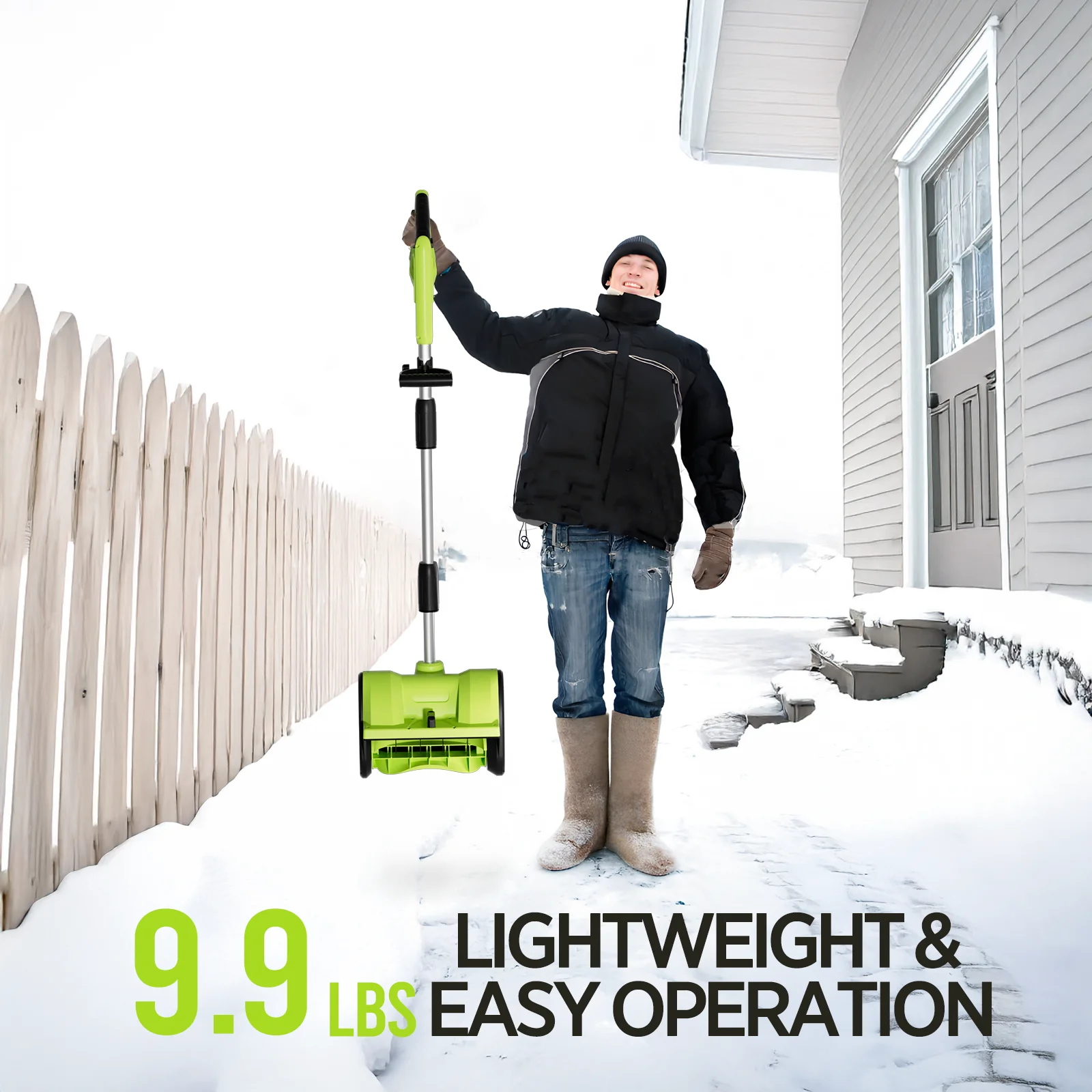 Steelite 21V 12 Inch Cordless Snow Shovel, Battery Powered Snow Blower with Directional Plate & Adjustable Front Handle,4.0-Ah Battery & Quick Charger Included