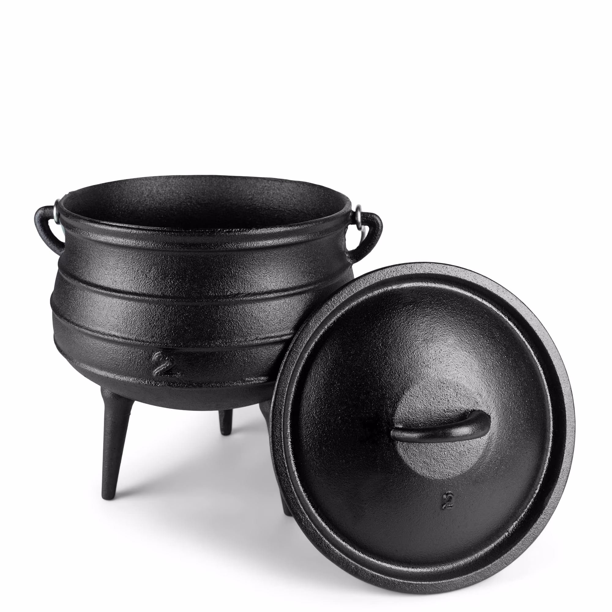Bruntmor Pre-Seasoned Cast Iron Cauldron - Bruntmor African Potjie Pot with Lid - 3 Legs for Even Heat Distribution - Camping Dutch Oven Cookware for Over-the-Fire Cooking - 10 Quarts, X-Large