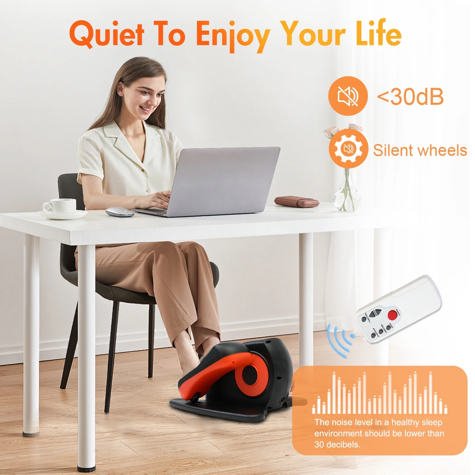 Baokaler Under Desk Elliptical Exercise Machine, Electric Elipsefit Leg Exerciser while Sitting for Seniors,12 Adjustable Speeds with Remote Control