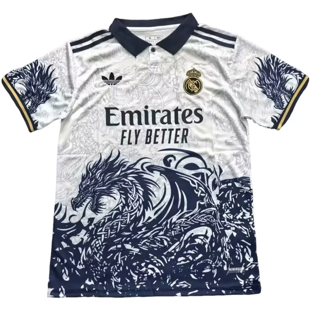 2025-26-Real Madrid POS White and Blue Dragon - Jersey - Fan Edition