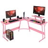 YRLLENSDAN  L Shaped Computer Desk, Corner Desk Gaming Table Computer Desk L Shaped Desks Gaming Desks with Large Desktop for Home Office, Black