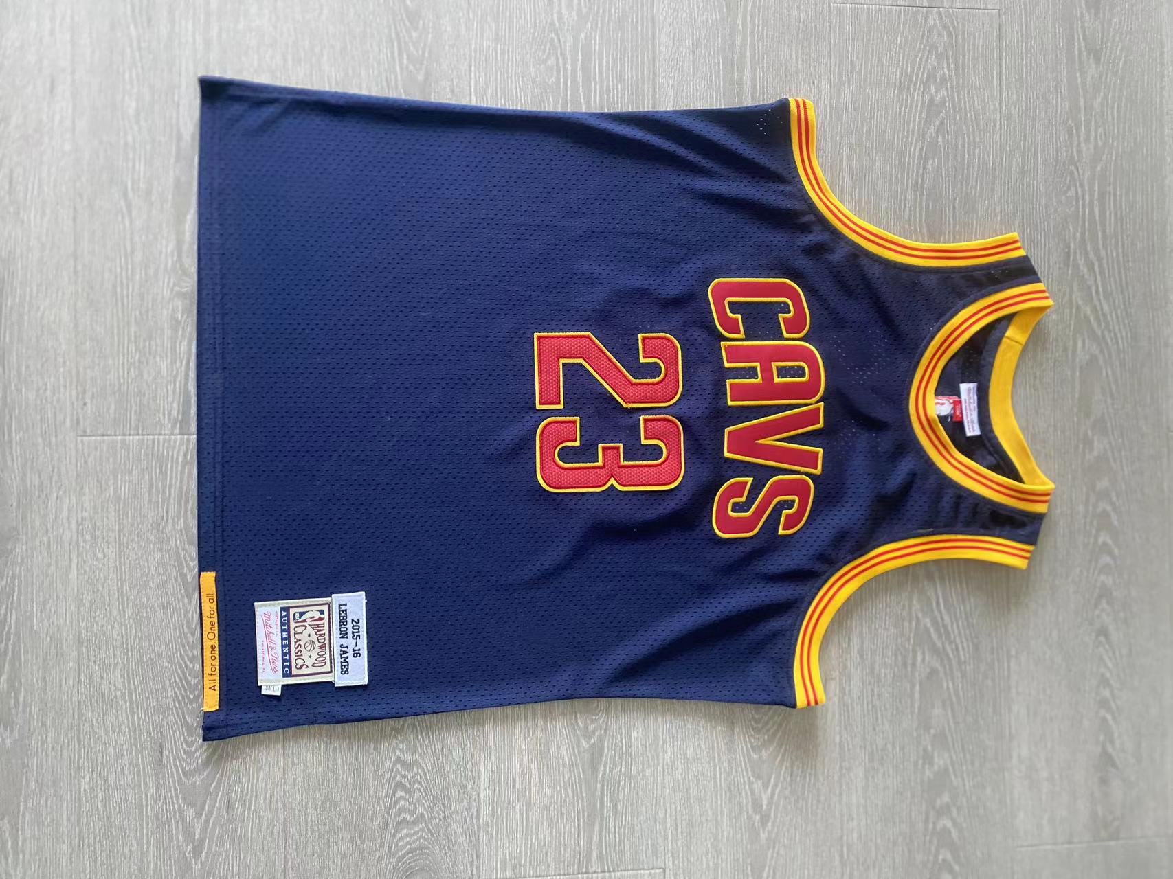 MItchell&ness Cavaliers 23# James 2015-16 AU Blue Embroidery