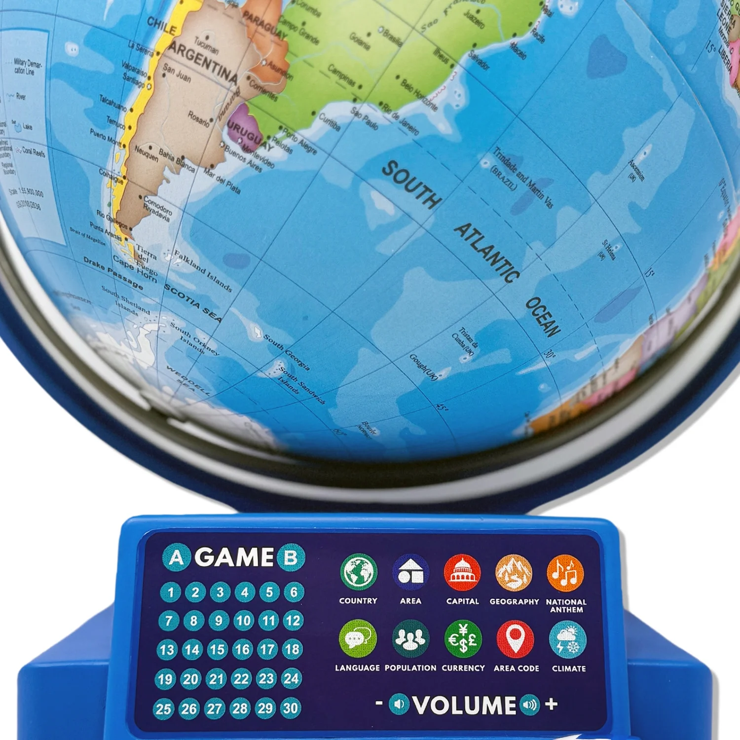 Dr. STEM: Interactive Talking Globe - Touch & Learn, Geographic Education Learning Set, Smart Pen, Electronic Game Panel, 300 Quiz Questions, Kids 6+
