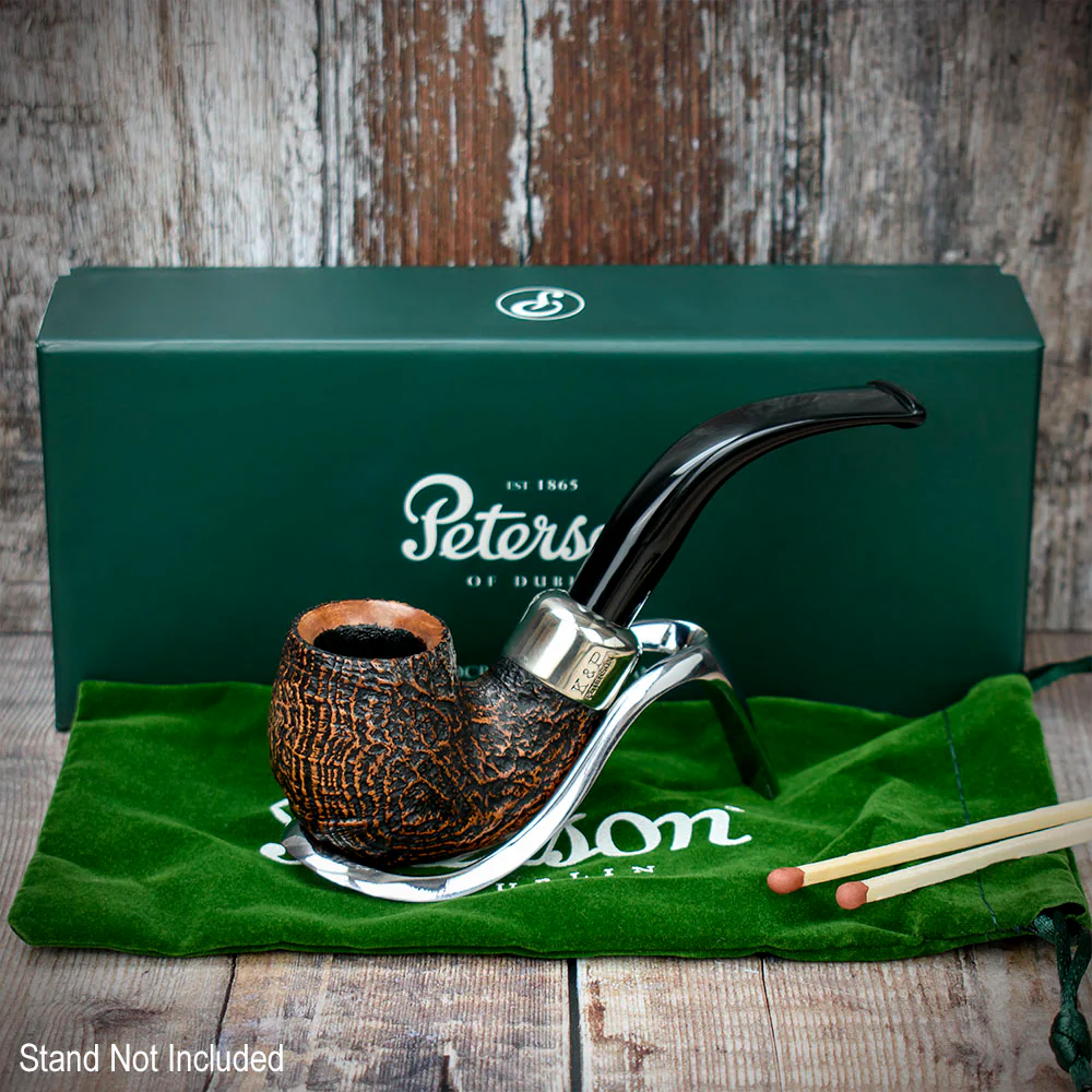 Peterson of Dublin Arklow Sandblasted Briar Smoking Pipe - Shape 221 - 9mm