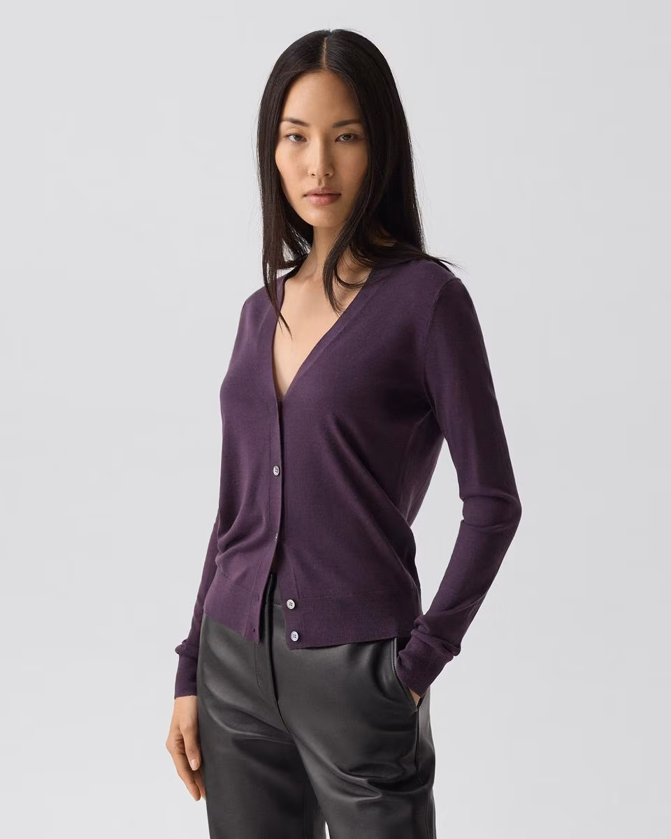 V-Neck Cardigan in Regal Wool