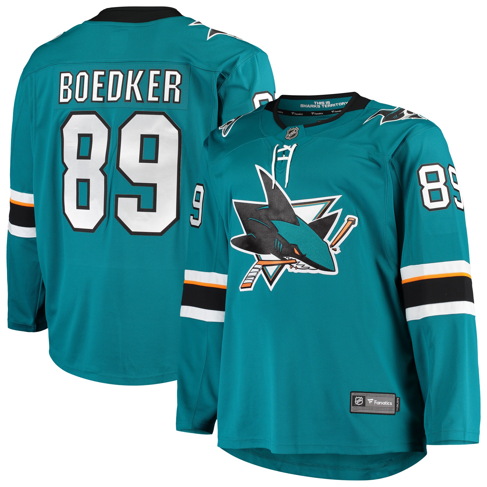 Mikkel Boedker San Jose Sharks Fanatics Breakaway Home   Jersey – Teal