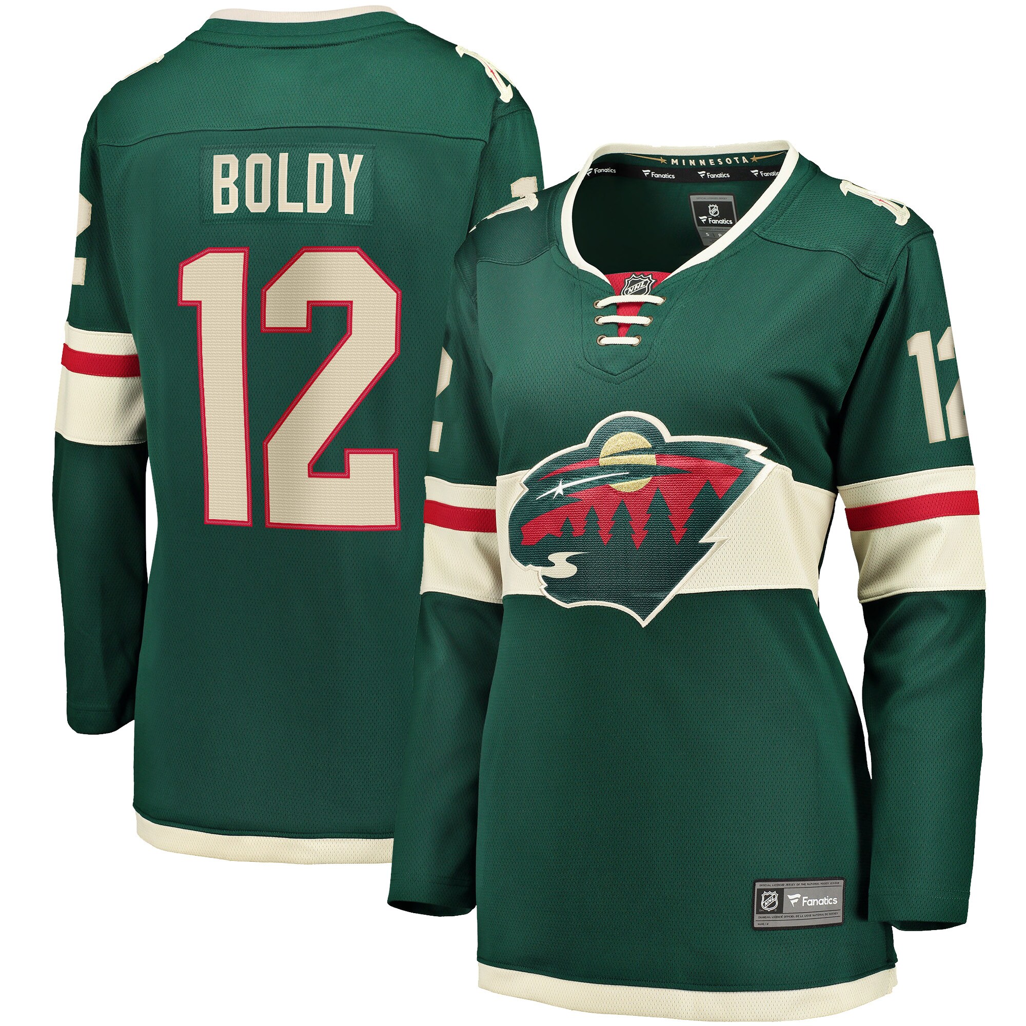 Matthew Boldy Minnesota Wild Fanatics Women’s Home Breakaway   Jersey – Green