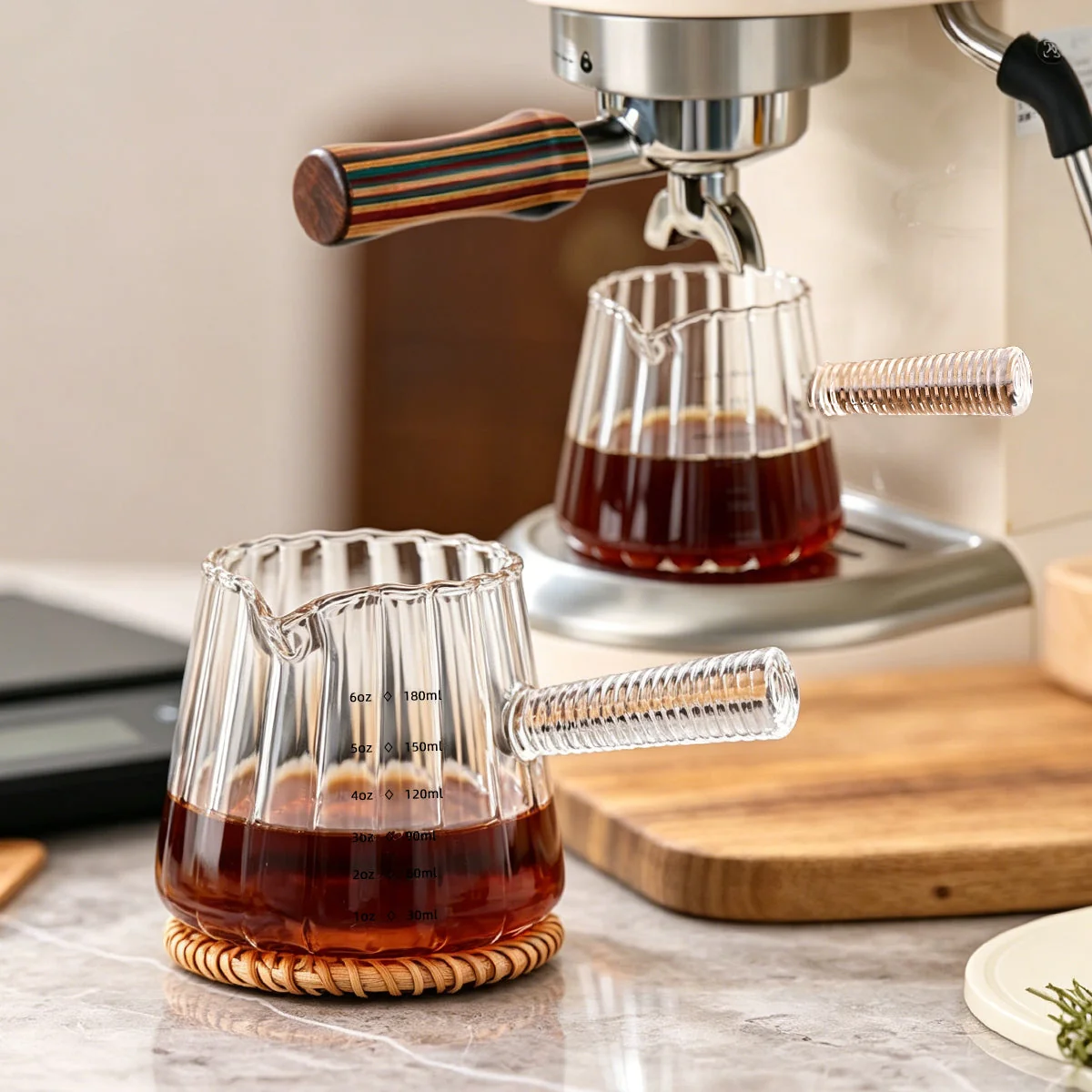 Glass milk pitcher