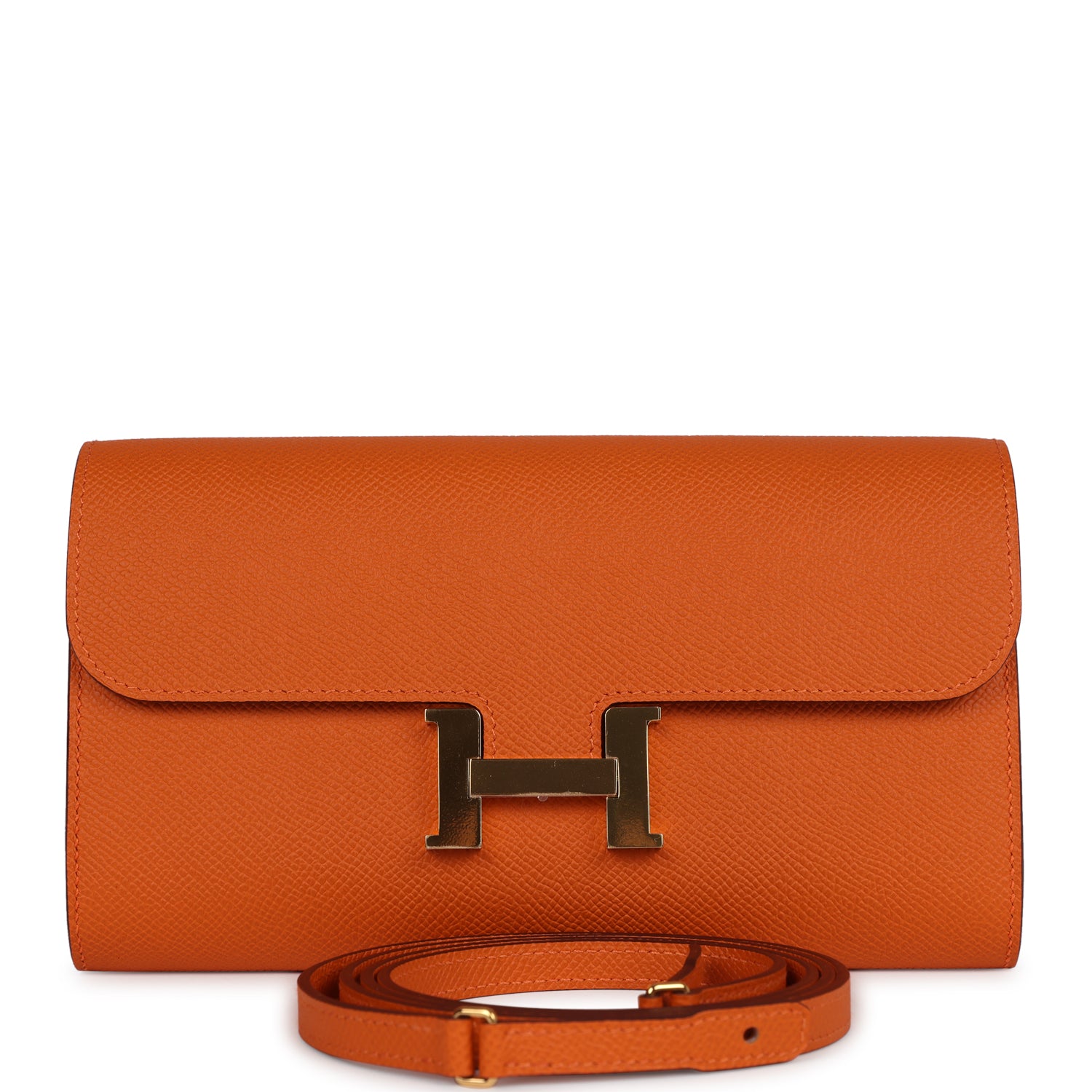 Constance Wallet To Go Orange Epsom Gold Hardware