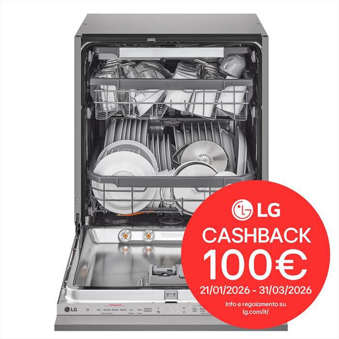 LG - Lavastoviglie QUADWASH DB365TXS Classe B 10coperti-Acciaio inossidabile
