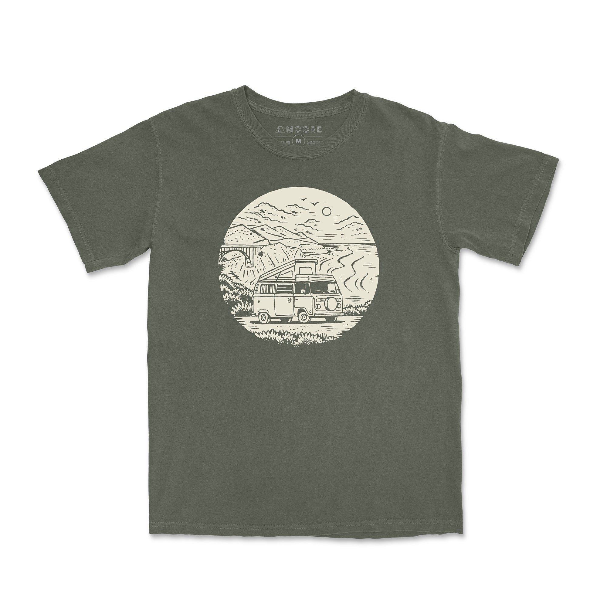 Big Sur VW Bus Tee-Vintage Sage