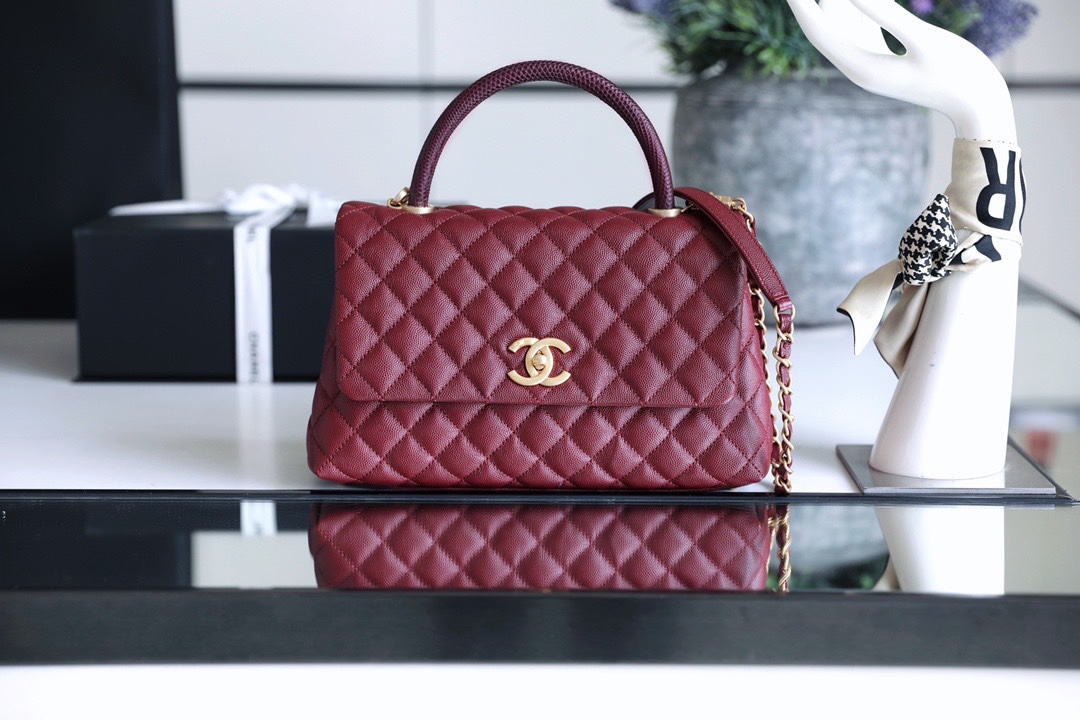 [10A] Chanel Caviar Quilted Coco Handle Flap Bag