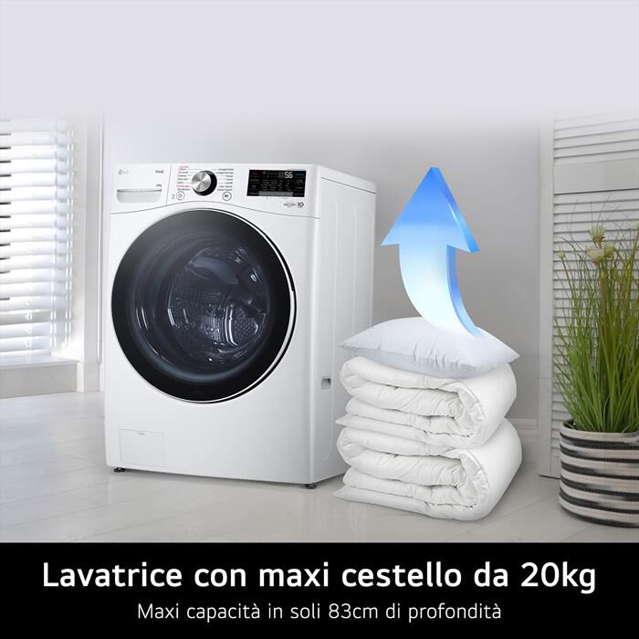 LG - Lavatrice AI DD F0P3020TSWC XL 20kg Classe B-Bianco