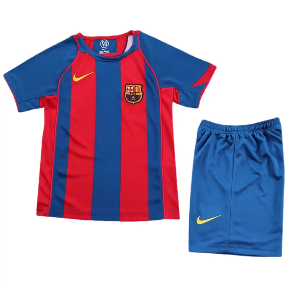 2004-05 Barcelona Home Retro Children's Jersey Set - Fans Edition
